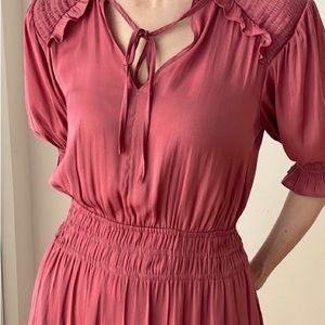 Salmon Pink Los Angeles Casual midi dress